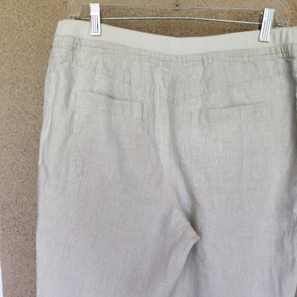 CHICOS 100% Linen Casual Straight Leg Drapey Khaki Pants Summer Resort 1.5/10 - Picture 8 of 12